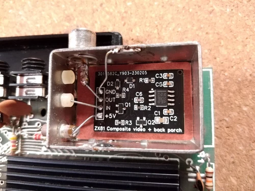 ZX81 composite video mod with backporch de