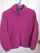 L.L.Bean Girls Fleece Pink JacketFull Zip Coat . SIZE LARGE 14-16 READ