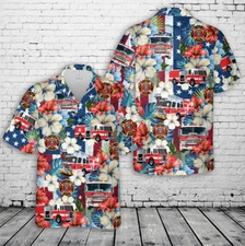 Fire Trucks 4th Of July Hawaiian Shirt Style 3