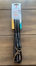 Black Reflective Dog Leash - 5" Feet Long - 3/4" Wide - Nylon - NWT