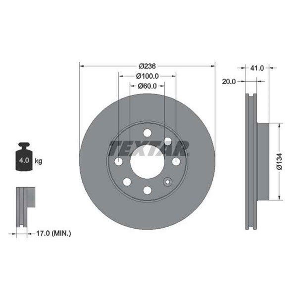 Textar 2X Bremsscheibe 92029603-image
