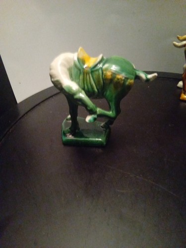 Mid 20th Century Tang Dynasty-Style Sancai Glazed Ceramic War Horse Figurine - Picture 2 of 6