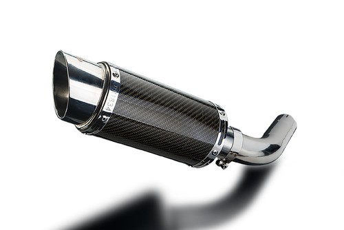 Honda VFR800 Interceptor 1998-2001 Slip On 8" Round Carbon Exhaust Muffler Kit - Picture 2 of 6