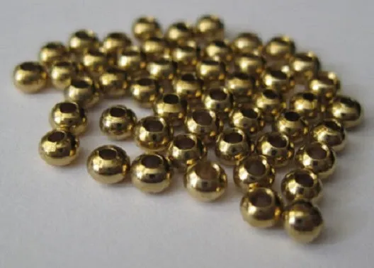 Brass Beads for Fly Tying - Gold Color - 1/8 3mm 50 pkg MAT226