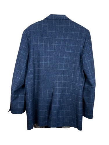 Paul Stuart III Super 110’s Wool Cashmere Blazer Blue Sz 43 Extra Long/Tall Navy - Picture 2 of 6