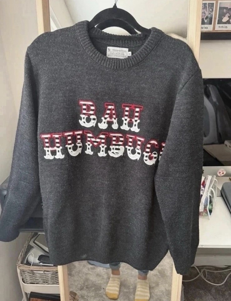 Bah Humbug Jumper Size Medium Christmas Jumper | eBay UK