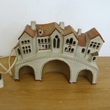 Vintage Shelf Pottery Halifax Cottage Bridge Lamp 1970s Table Light