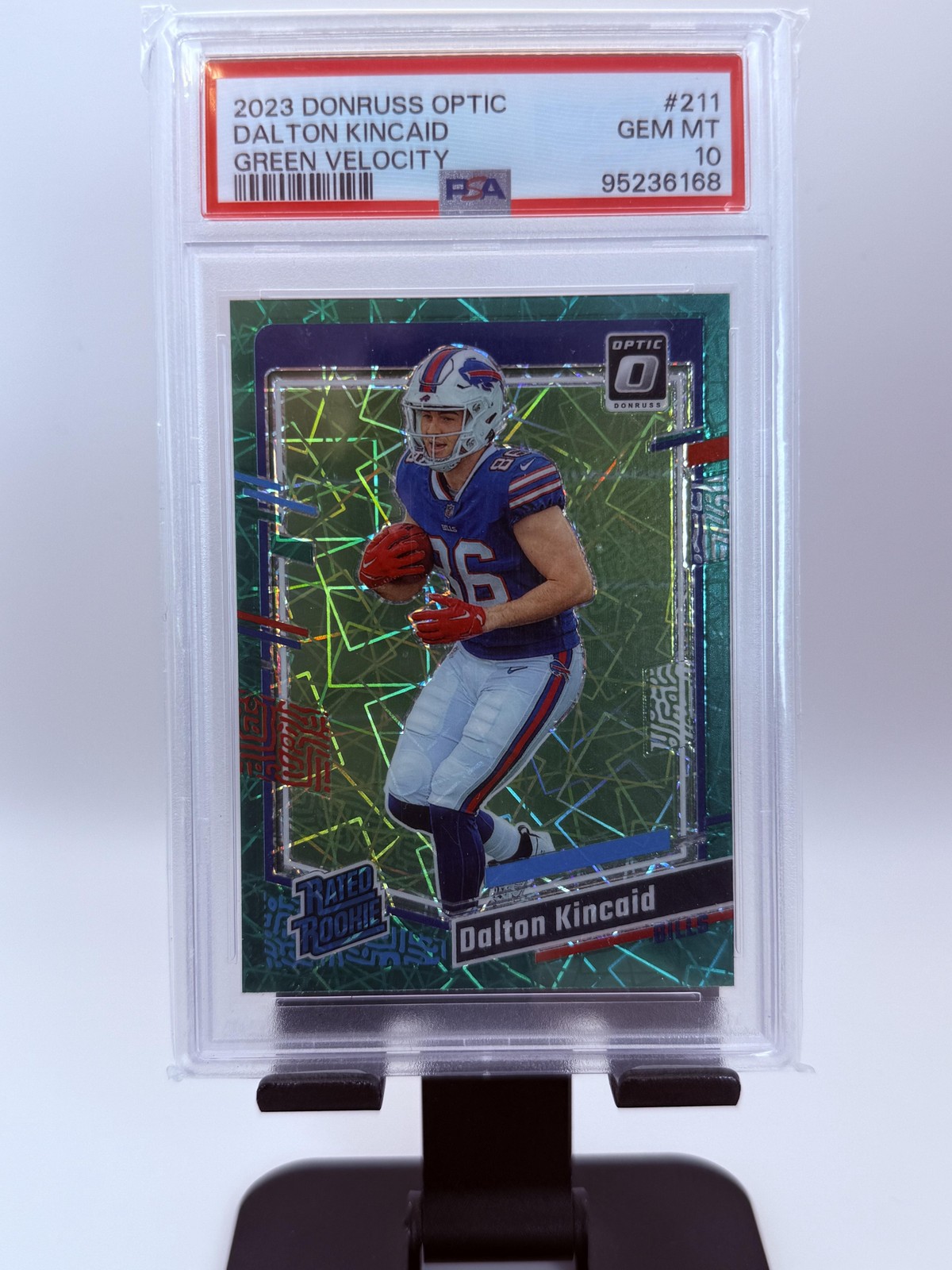 2023 Donruss Optic #211 Dalton Kincaid Green Velocity PSA 10