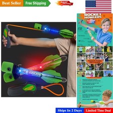 Light Up Foam Rocket Launcher for Kids - Safe Slingshot with LED Lights