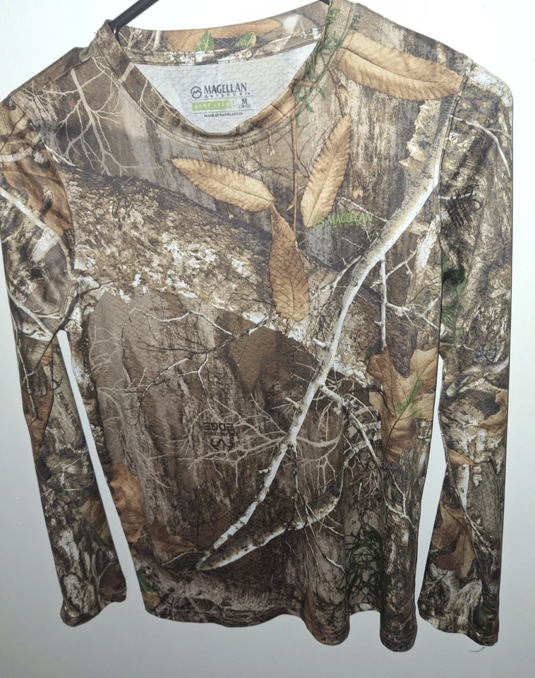 Magellan Outdoors Shirts (TWO)  Medium Camouflage Long Sleeve Realtree PLZ READ - Image 2 of 4