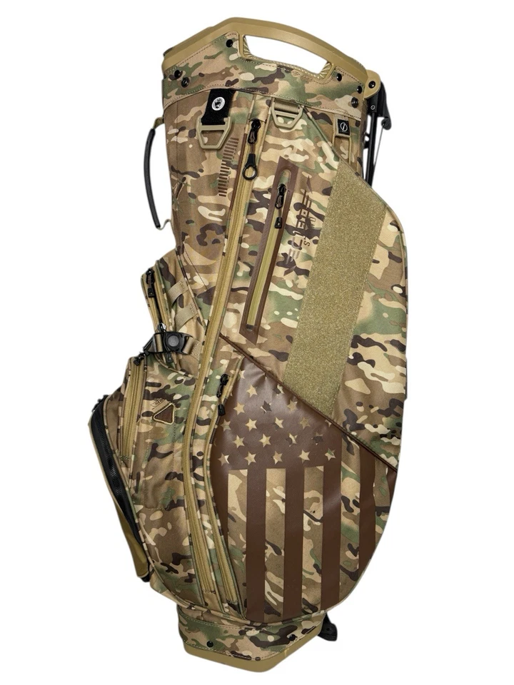 Bolsa de pie Sun Mountain C130 multicámara camuflada bandera de EE. UU. bolsa de golf táctica de 14 vías Foto 3 de 4