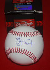 SAM PERKINS MAVERICKS SONICS Signed MLB BASEBALL PSA Witnessed COA 4C42445