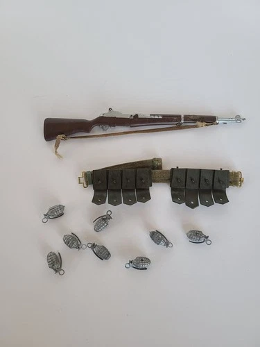 Vintage 1960's GI Joe Combat Rifle Set -  Hasbro M1 - Grenades - Ammo Belt