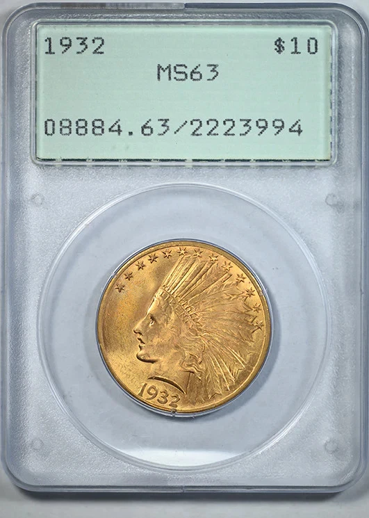 MS 63 Graded 1932 Year Eagle $10 US Gold Coins (Pre - 1933) for