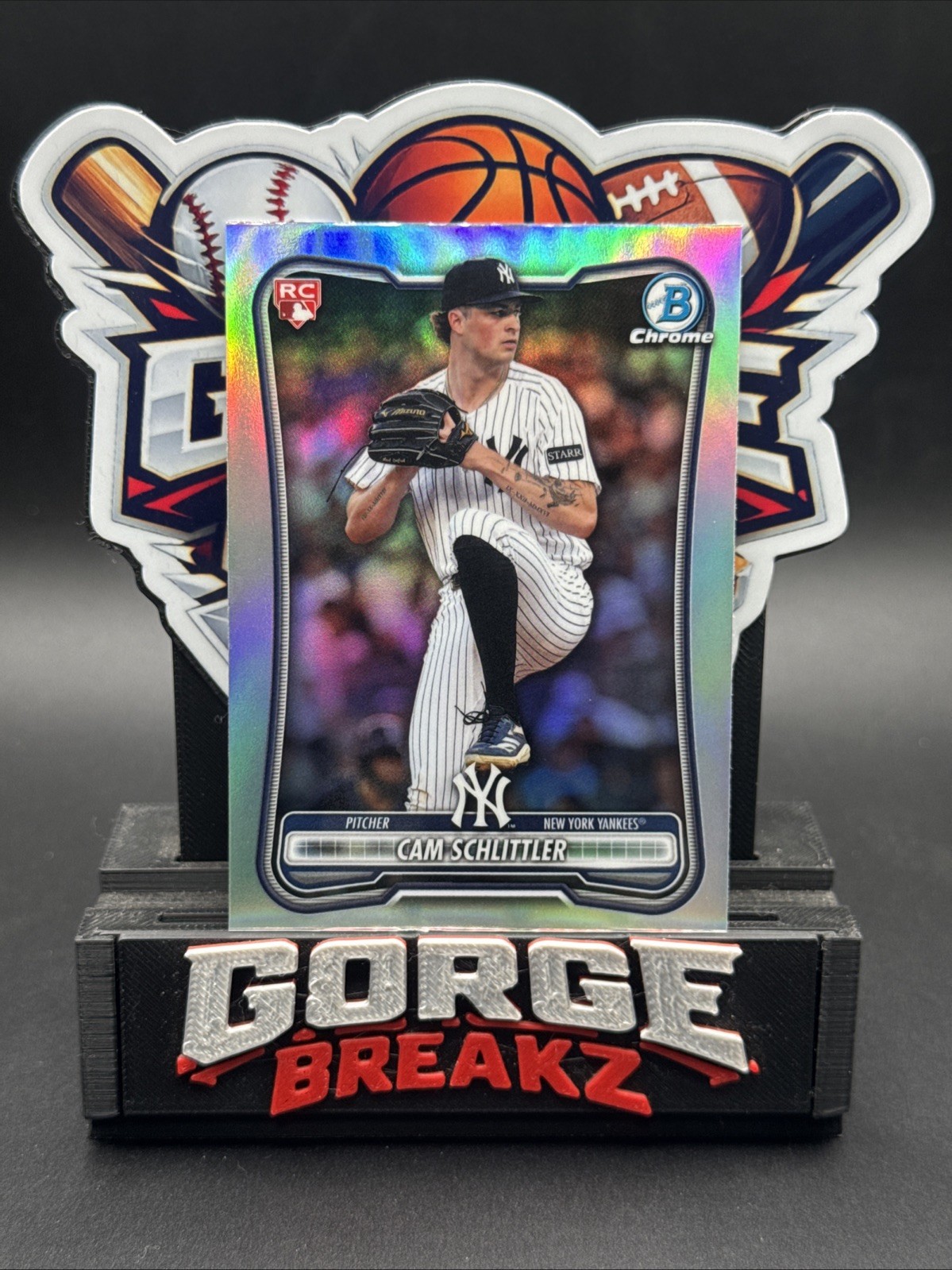 2026 Bowman Cam Schlittler #53 Red Rookie  Refractor Red RC Logo SP NY Yankees