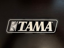 Tama Drums Logo 7"x2" White  Black Vinyl Sticker