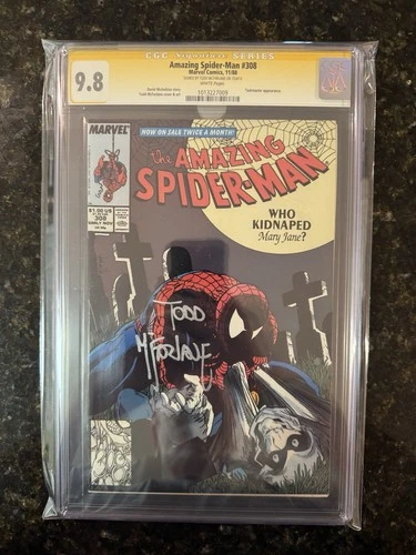 Amazing Spider-Man #308 CGC 9.8 White Pages SS Signature Series TODD MCFARLANE
