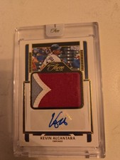 2023 Panini Three And Two Kevin Alcantara AJ-KA Patch Auto /15 Chicago Cubs