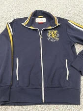 AMERICAN EAGLE Sportswear Y2K Zip Up Varsity Track Retro NAVY Jacket Men's S