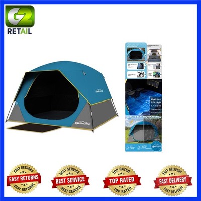 Waterproof 4 Person Blackout Camping Tent with 99% UV Protection - Easy Setup
