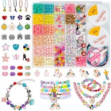 Accevo Unicorn Gifts for Girls, Bracelet Making Kit, 1370PCS Large, Colorful