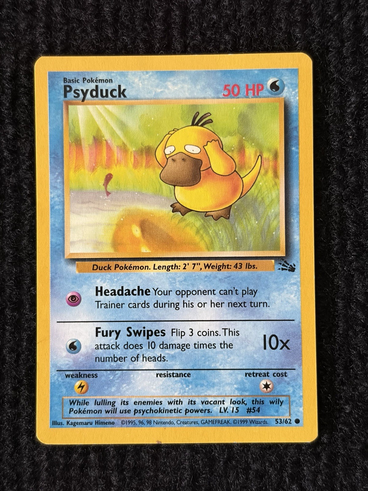Psyduck 53/62 1999 Wizards Base Set Regular Pokémon TCG LP - MP