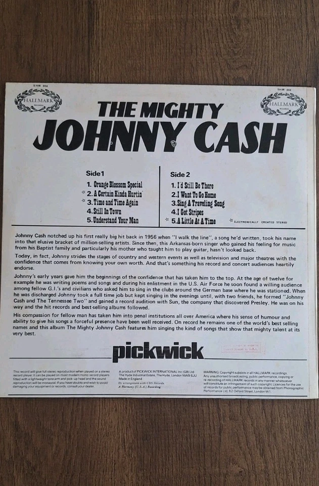 The Mighty Johnny Cash Vinyl Record Lp Country Music Compilation Hits - Image 3 of 4