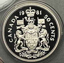 CANADA 1981 PROOF Uncirculated Half Dollar 50 Fifty Cents plucked from Mint Set
