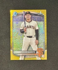 2025 Bowman Chrome - Yulian Barreto - Gold Shimmer 29/50 - 1st Bowman