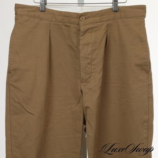 LNWOT Casatlantic Made Casablanca Tan Dense Twill Mogador Pleat Sidetab Pants 34