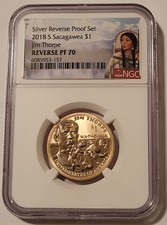 2018 S Native American Dollar Reverse Proof Jim Thorpe PF70 NGC Sacagawea Label