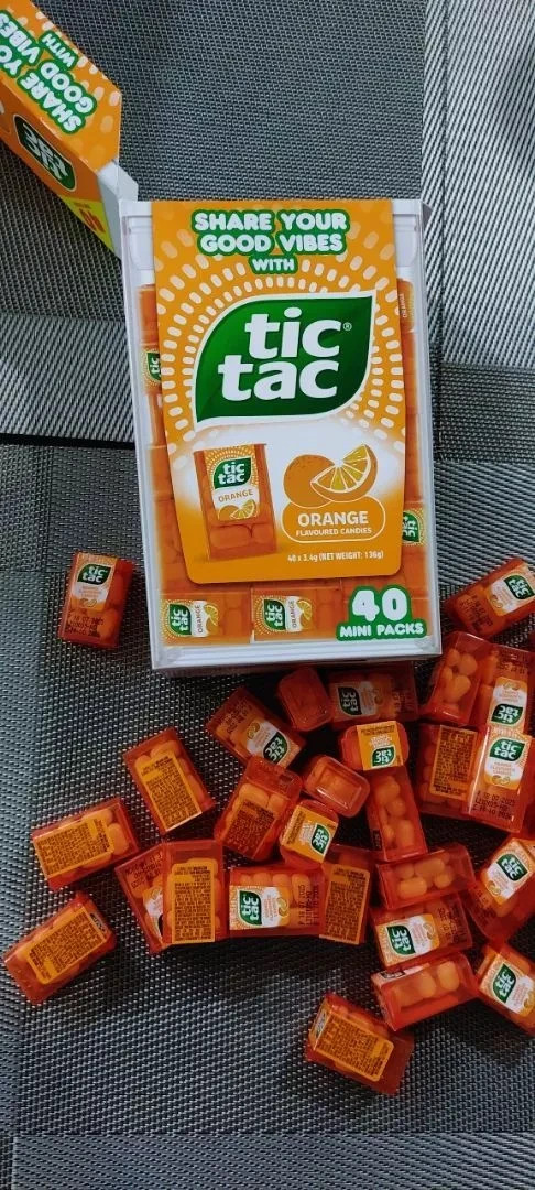 TIC TAC Box with 40 Mini Value Packs Orange Mints Flavoured