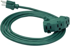 8 Ft 3 Outlet Lawn  Garden Outdoor Extension Cord 16/3 Sjtw Green Water  Weath