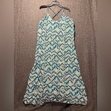 Old Navy Maxi Dress women’s XXL patterned printed colorful blue boho sleeveless