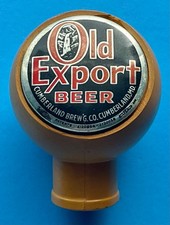 BEER TAP BALL KNOB OLD EXPORT BEER CUMBERLAND BREWING COMPANY MARYLAND ANTIQUE