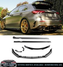 GLOSS BLACK BODYKIT FRONT LIP SPOILER SIDE SKIRTS FOR MERCEDES A45 W177 19-25