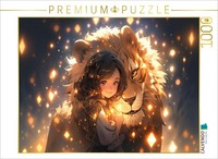 Calvendo Puzzle Manga Illustration - MäDchen Mit LöWen | 1000 Teile Lege-GrößE 6