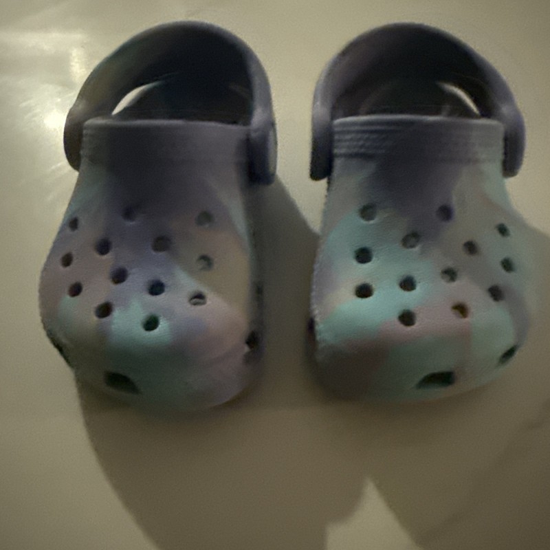 Crocs baby size 4 multicolored blue & purple