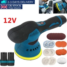 Cordless Car Polisher Buffer Sander Machine Polishing Pads Kit +2x Batteries
