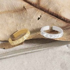 Sterling Silver 925 Sea Irregular Shell Ring Sea Stackable Ring Minimal Vintage