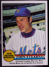 1979 Topps #205 John Stearns Mets Record Breaker 25 SB Catcher Vintage Card