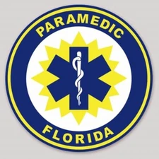 2 Inch Non-Reflective State Of Florida Paramedic Logo Vinyl Sticker