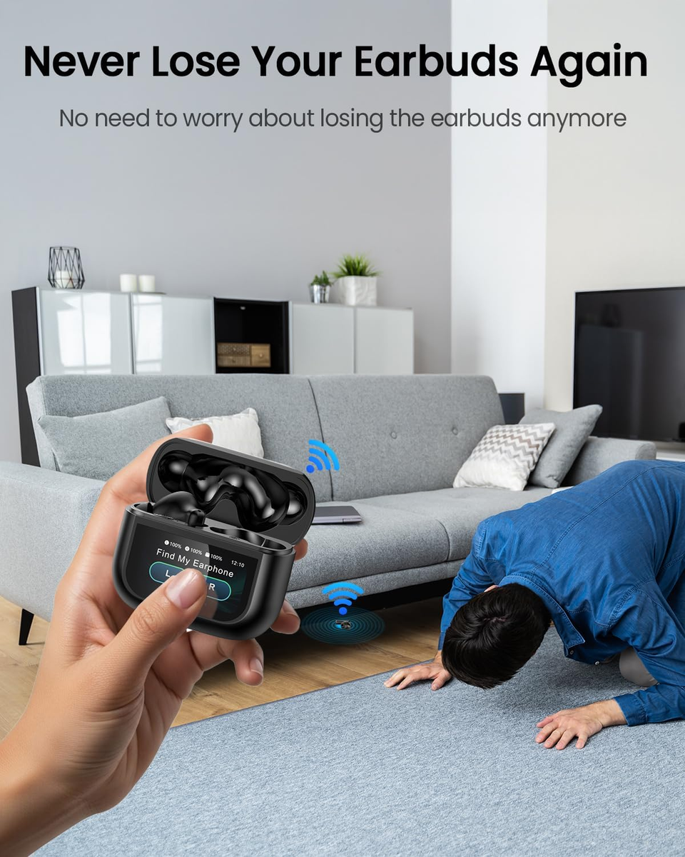 Ear Buds Wireless Earbuds, Bluetooth 5.4 In Ear Headphones with 4 ENC Noise Cancelling Mic, 48H Playtime LED Display, IPX7 Waterproof, Deep Bass Stereo, Wireless Earphones for Music & Gaming, Black