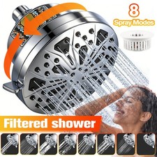 8 Spray Settings Filtered Shower Head Home with High Pressure  Water Softener