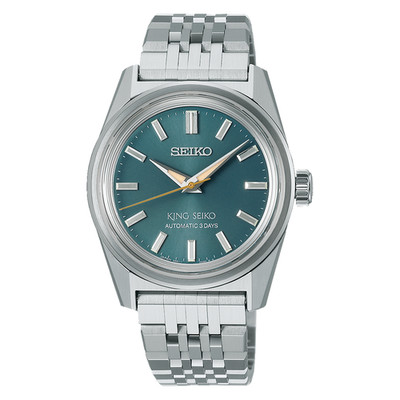 King Seiko KSK 36,1 MM automatische SS türkisfarbenes Zifferblatt Uhr SPB459J1