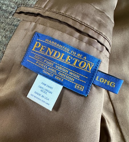 Pendleton Mens Vintage Tweed Blazer Sport Coat Casual Jacket Size 44L Wool Suit - Picture 4 of 5