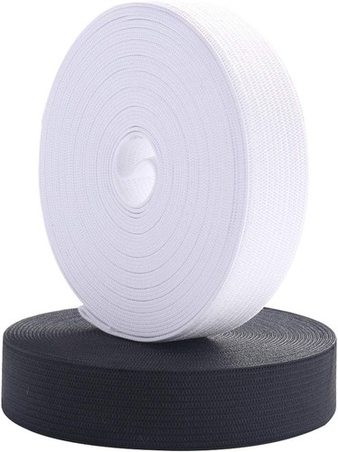 Sewing Elastic Band 3/4" Heavy Stretch Knit Waistband 10 Yards White Black - Picture 2 of 5