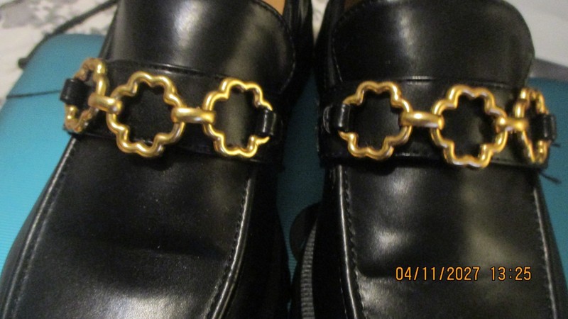 SAM &LIBBY BLACK STACK LOAFERS        9