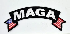 MAGA American Flag Rocker Style Iron On Sew On Embroidered Patch 4" x 1 1/2"
