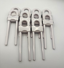 10 Pack Child Safety Cabinet Locks Adjustable U-Shaped Baby Proof White Unused